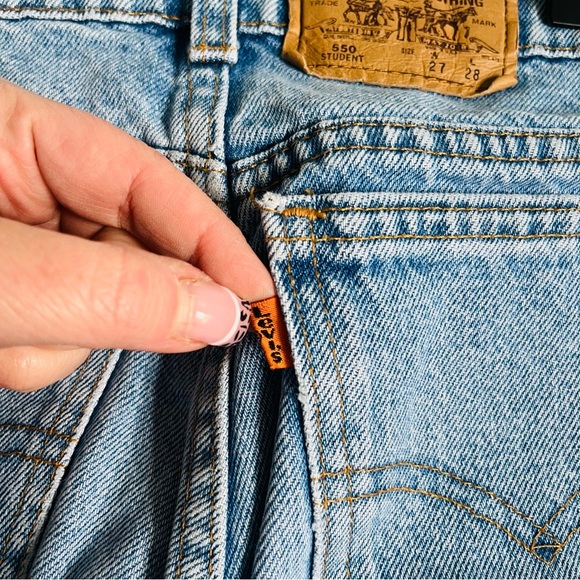 Vintage Levi’s Student Fit 550 Orange Tab Jeans Size 27W 28L - Picture 4 of 10